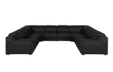 1116 DivanItalia Black 8-Piece Sectional with 4 Power Recliners and Power Headrests (No Consoles)Model:  1116-BLACK-8PC-4PWR-U-NC-SECTIONAL-GROUP